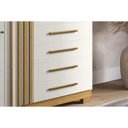 Imagem de Cômoda de Quarto Bella c/ 2 Portas e 5 Gavetas Branco - ACP