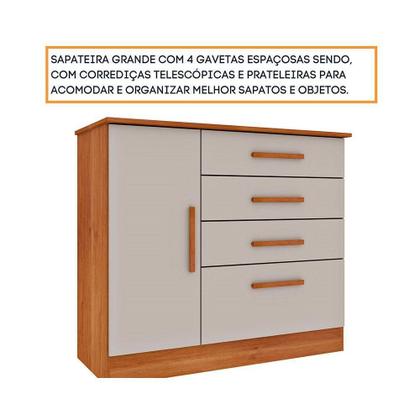 Imagem de Cômoda de Quarto Chicago c/ 1 Porta e 4 Gavetas Cinamomo/Off White - Tcil Móveis