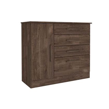 Imagem de Cômoda de Quarto Chicago c/ 1 Porta e 4 Gavetas Cinamomo/Off White - Tcil Móveis