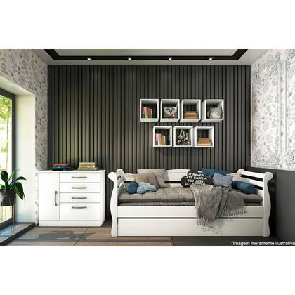 Imagem de Cômoda de Quarto Chicago c/ 1 Porta e 4 Gavetas Cinamomo/Off White - Tcil Móveis