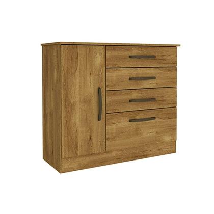 Imagem de Cômoda de Quarto Chicago c/ 1 Porta e 4 Gavetas Cinamomo/Off White - Tcil Móveis