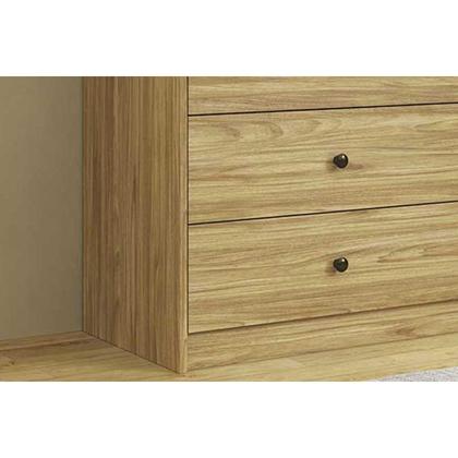 Imagem de Cômoda de Quarto MB 1059 c/ 1 Porta e 4 Gavetas 100cm Mel/Off White - Movelbento
