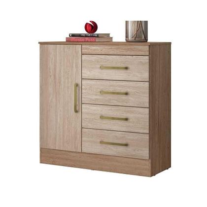 Imagem de Cômoda de Quarto Montevideu c/ 1 Porta e 4 Gavetas Amêndola - Demóbile