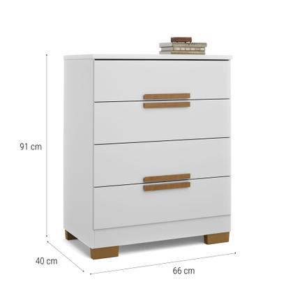 Imagem de Cômoda de Quarto Napoles com 4 Gavetas em MDF MDP  Design Moderno e Compacto