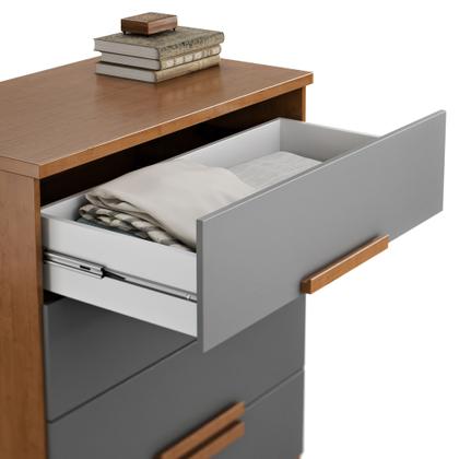 Imagem de Cômoda de Quarto Napoles com 4 Gavetas em MDF MDP  Design Moderno e Compacto