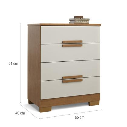 Imagem de Cômoda de Quarto Napoles com 4 Gavetas em MDF MDP  Design Moderno e Compacto