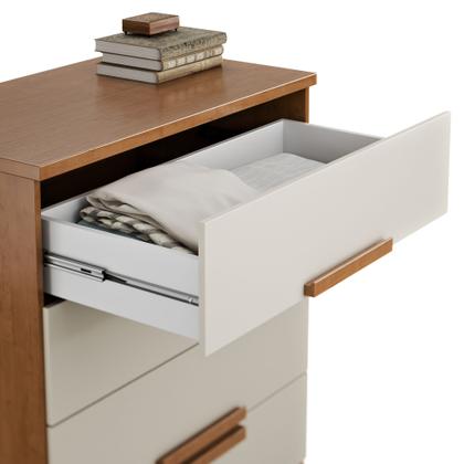 Imagem de Cômoda de Quarto Napoles com 4 Gavetas em MDF MDP  Design Moderno e Compacto