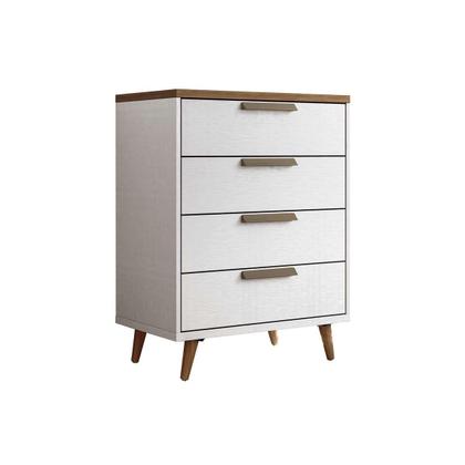 Imagem de Cômoda de Quarto New Conect c/ 4 Gavetas Branco/Jatoba - Santos Andirá