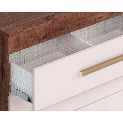 Imagem de Cômoda de Quarto Rayane 1 Porta e 5 Gavetas c/ Sapateira Cinamomo/Off White - ACP