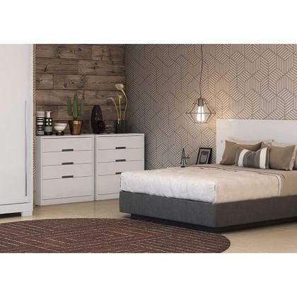 Imagem de Cômoda de Quarto S824 c/ 4 Gavetas Branco - Kappesberg
