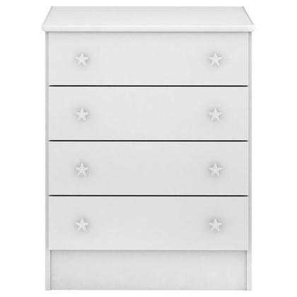 Imagem de Cômoda e Guarda Roupa Infantil com Cantoneira Doce Sonho Branco - Qmovi