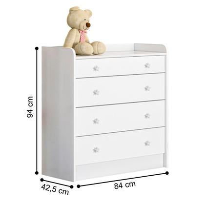 Imagem de Cômoda e Roupeiro com 2 Portas Montreal Branco Branco