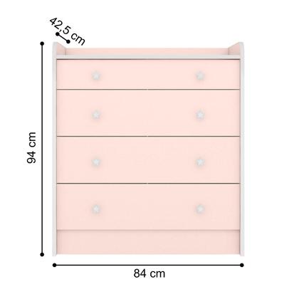 Imagem de Cômoda e Roupeiro com 2 Portas Montreal Rosa Acetinado