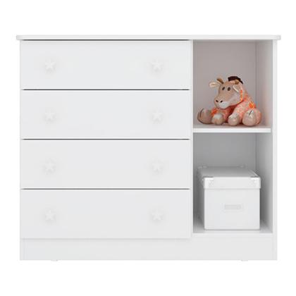 Imagem de Cômoda e Roupeiro com 3 Portas Leicester Branco Branco