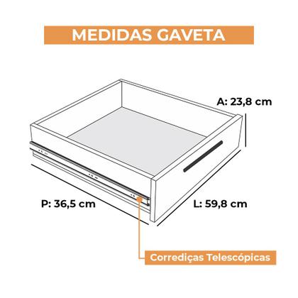 Imagem de Cômoda Emília 100% MDF Tuboarte 8 Gavetas