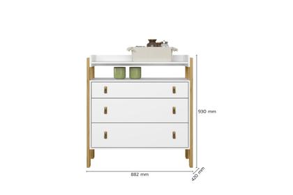 Imagem de Cômoda Fantasia 3 Gavetas Com Nicho Branco