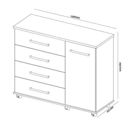 Imagem de Cômoda Flora 4 Gavetas e 1 Porta 4130 Demóbile