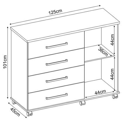 Imagem de Cômoda Flora 4 Gavetas e 1 Porta 4130 Demóbile