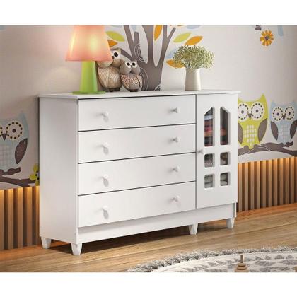 Imagem de Cômoda Fraldário Gran Selena Branco Brilho Carolina Baby