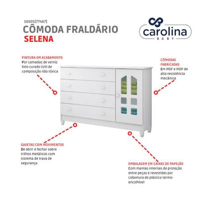 Imagem de Cômoda Fraldário Gran Selena Branco Brilho Carolina Baby