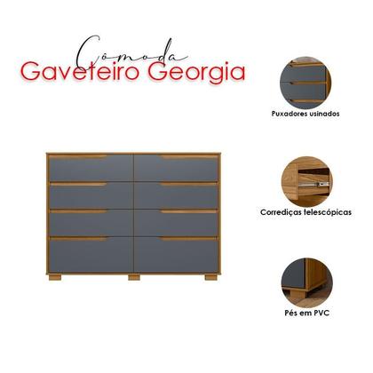 Imagem de Cômoda Gaveteiro Ambiente Georgia Freijó Cinza - Moval