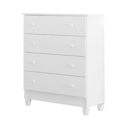Imagem de Cômoda Gaveteiro e Guarda Roupa Ariel 4 Portas Branco Brilho - Carolina