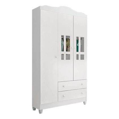 Imagem de Cômoda Gaveteiro e Guarda Roupa Ariel Branco Brilho - Carolina
