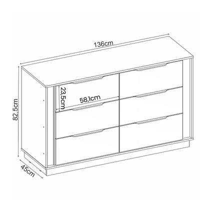 Imagem de Cômoda Giardino Quarto com 6 Gavetas