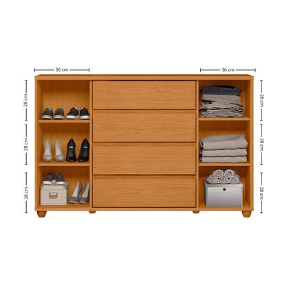 Imagem de Cômoda Grande 4 Gavetas Estilo Ripado Bella Vivace Desing Sofiticado Cinamomo