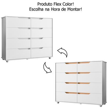 Imagem de Cômoda Grande 8 Gavetas Doble Flex