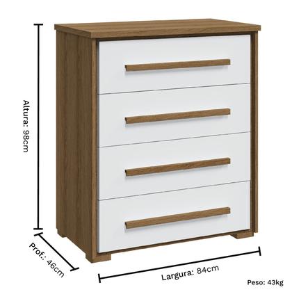 Imagem de Cômoda Grande com 4 Gavetas Angra Rimo