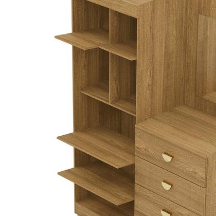 Imagem de Cômoda Guarda-Roupa 4 Gavetas 2 Portas Cristal Nature - Vila Rica