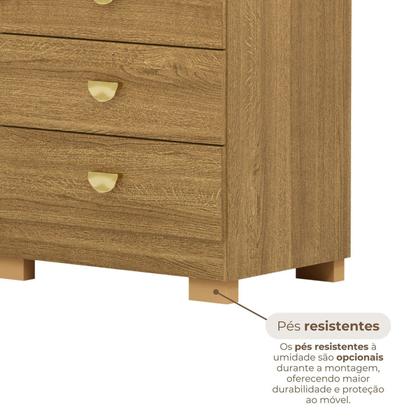 Imagem de Cômoda Guarda-roupa Cristal 2 Portas 4 Gavetas