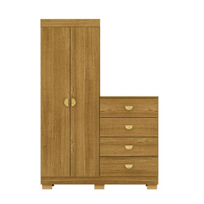 Imagem de Cômoda Guarda-roupa Cristal 2 Portas 4 Gavetas