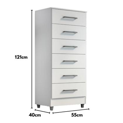 Imagem de Comoda Helena 6 Gavetas com pés