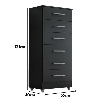 Imagem de Comoda Helena 6 Gavetas com pés