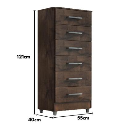 Imagem de Comoda Helena 6 Gavetas com pés