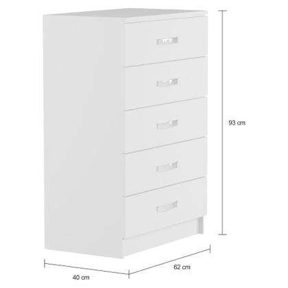 Cômoda Hera 5 Gavetas Evidência Branco - Mobly Imagem de Cômoda Hera 5 Gavetas Evidência Branco