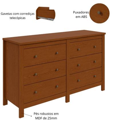 Imagem de Cômoda Horizontal 6 Gavetas Maggiore New Lopas