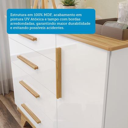 Imagem de Cômoda Infantil 1 Porta 4 Gavetas 119cm 100% MDF Kakau Retrô Espresso Móveis