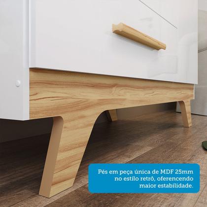 Imagem de Cômoda Infantil 1 Porta 4 Gavetas 119cm 100% MDF Kakau Retrô Espresso Móveis