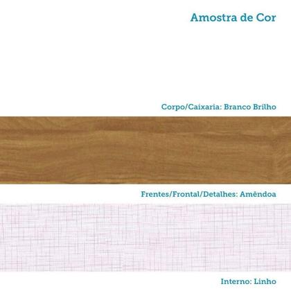 Imagem de Cômoda Infantil 1 Porta 4 Gavetas 119cm 100% MDF Kakau Retrô Yescasa Branco/Brilho/Amêndoa