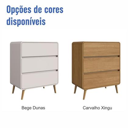 Imagem de Cômoda Infantil 3 Gavetas Multiuso com Trocador Cantos Arredondados e Corrediças Telescópicas