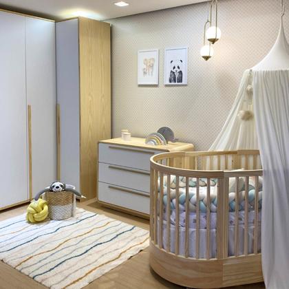 Imagem de Cômoda Infantil 3 Gavetas Wave Branco/Nature