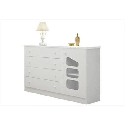 Imagem de Cômoda Infantil 4 Gavetas 1 Porta Eloísa