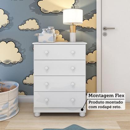 Imagem de Cômoda Infantil 4 Gavetas 100% MDF Mimo Espresso Móveis