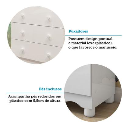 Imagem de Cômoda Infantil 4 Gavetas 100% MDF Mimo Espresso Móveis