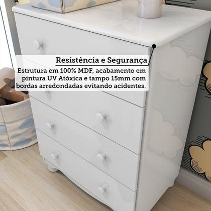 Imagem de Cômoda Infantil 4 Gavetas 100% MDF Mimo Espresso Móveis