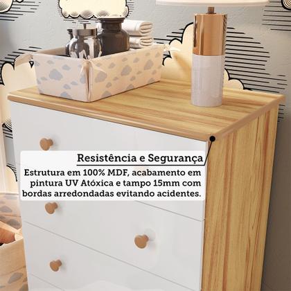 Imagem de Cômoda Infantil 4 Gavetas 100% MDF Mimo Espresso Móveis