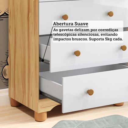 Imagem de Cômoda Infantil 4 Gavetas 100% MDF Mimo Espresso Móveis